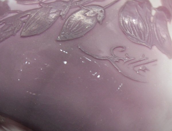 Galle style stick neck cameo vase - 3
