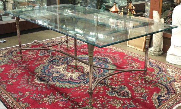 Large beveled glass table