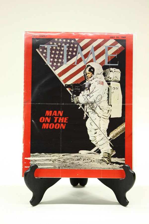 Time Magazine cover Neil Armstrong: 'Man on the Moon,' July 25, 1969 Time Magazine cover, signed by Neil Armstrong