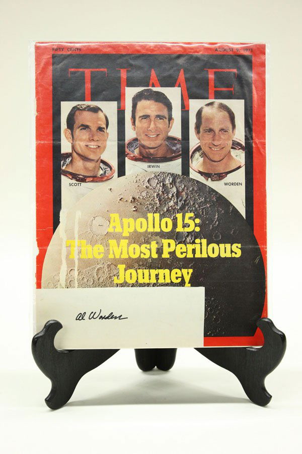 Time Magazine covers 1960's - 1970's: (lot of 6) Time Magazine covers from the 1960's through 1970's, with signatures of astronauts including two August 9, 1971 covers with signatures of Al Worden and Jim Irwin on separate slips of pape;,