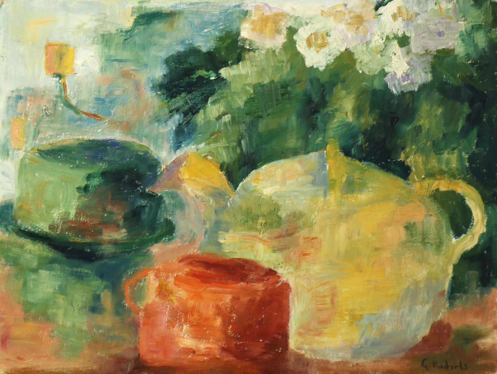 Painting, William Goodridge Roberts: William Goodridge Roberts (Canadian, 1904-1974), Study for Kitchen Still Life, oil on canvas board, signed lower right, board (unframed): 12"h x 16"w