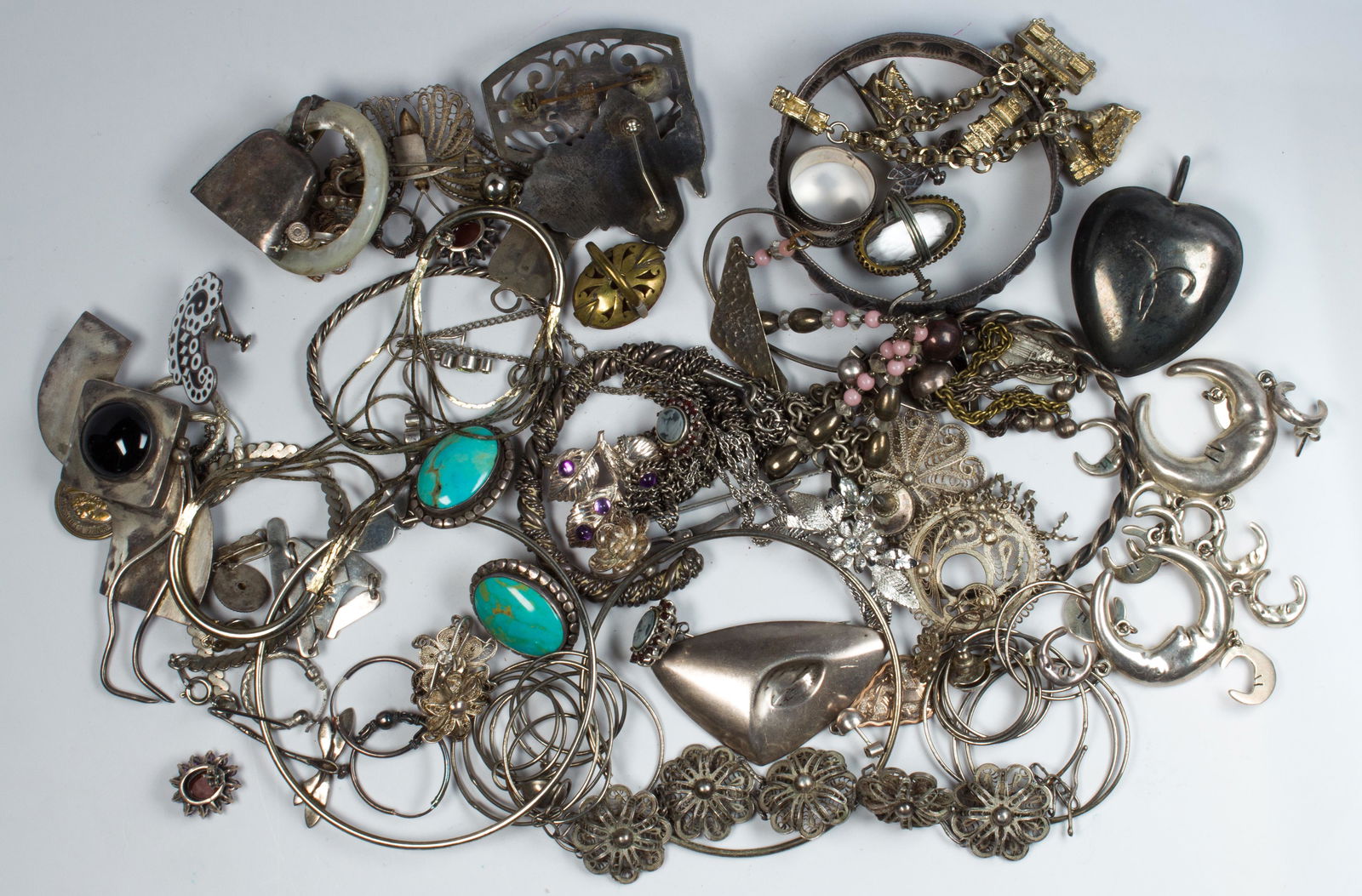 Collection of sterling silver, silver and metal jewelry (1 of 1)