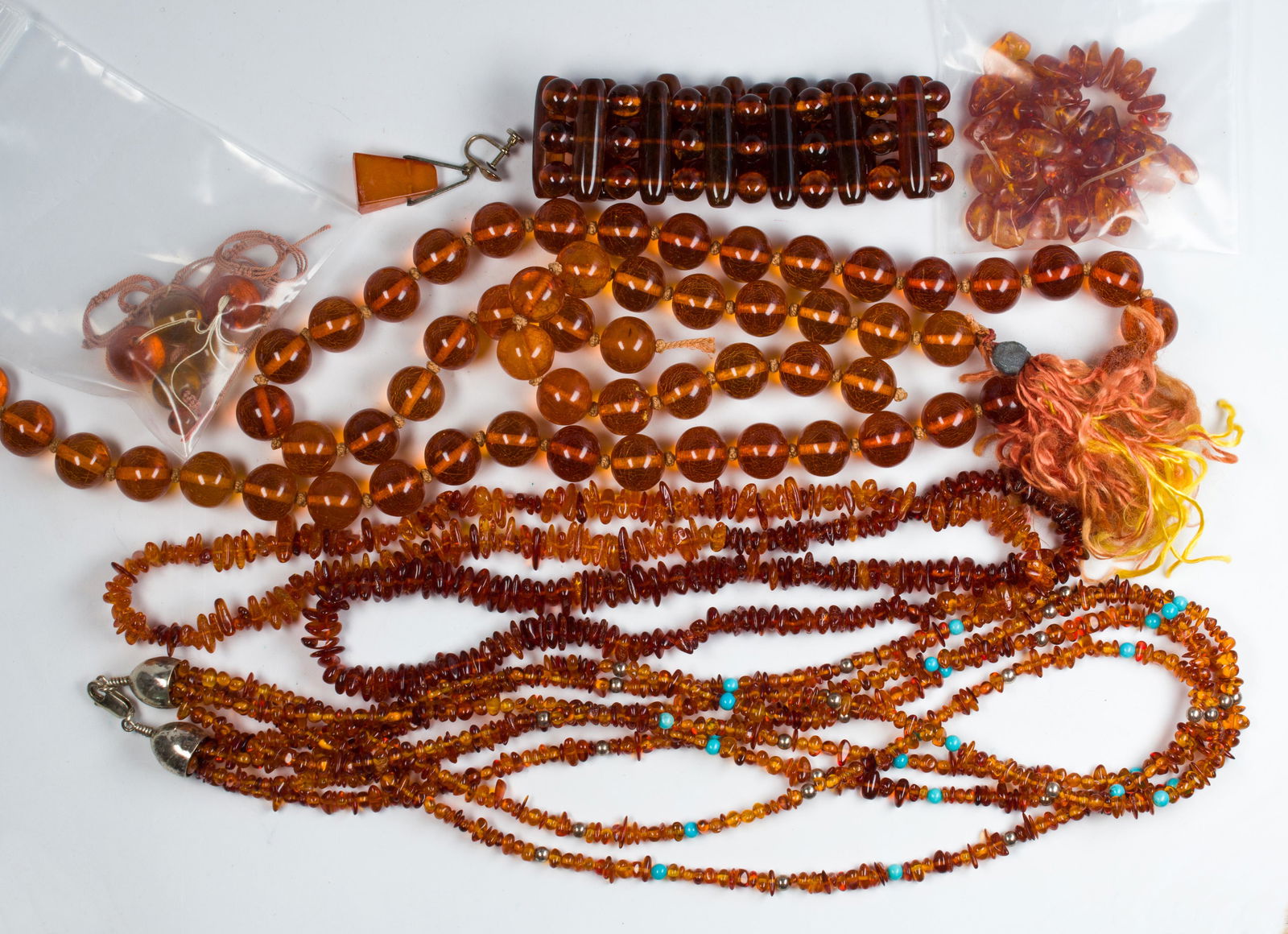 Collection of amber and glass bead jewelry (1 of 1)