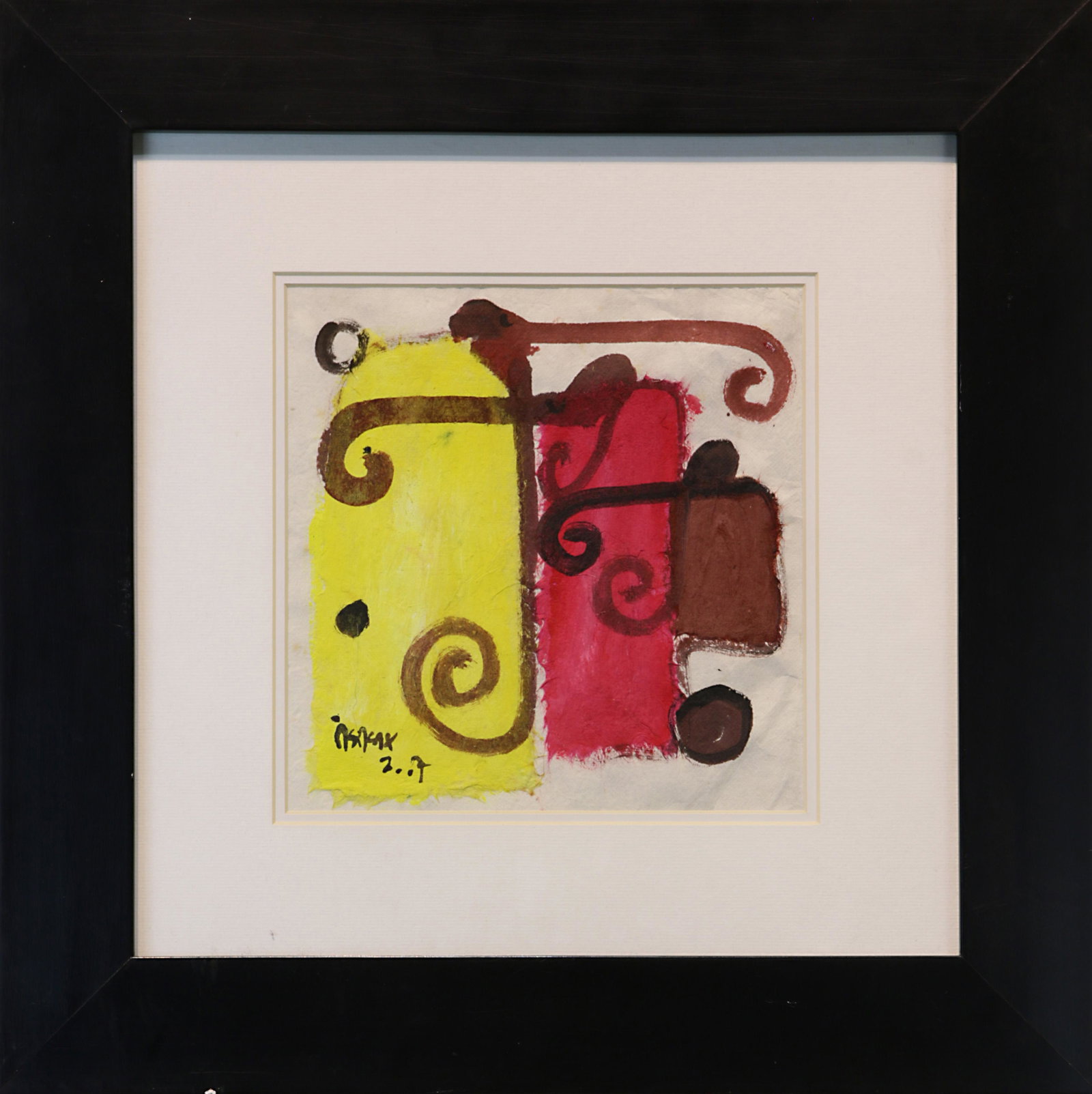 Mixed Media, Mr. Asasax: Mr. Asasax (Cambodian, 20th century), "Angkor Color Relief," 2007, mixed media, signed and dated upper left, artist label affixed verso, overall (with frame): 19"h x 19"w