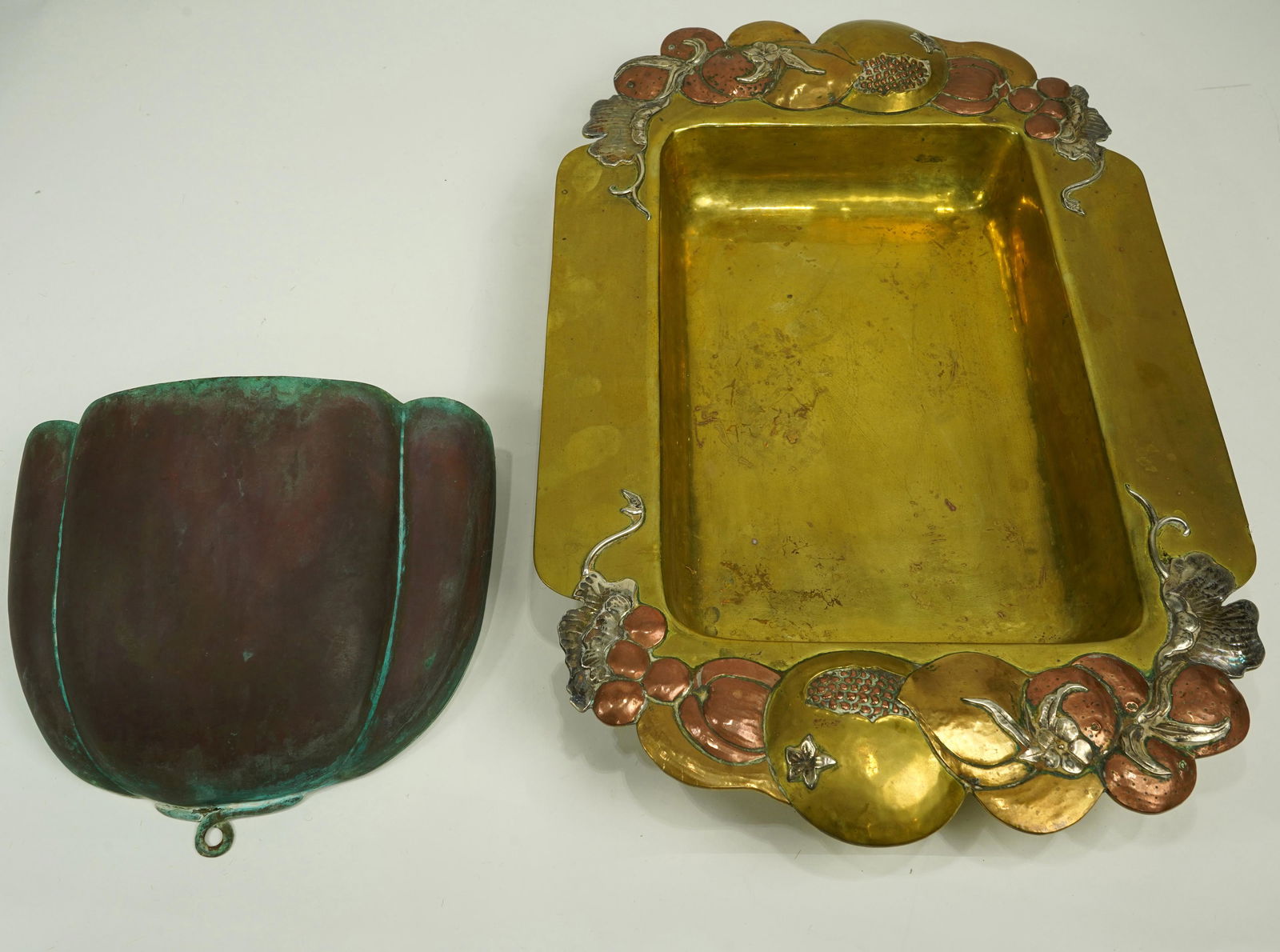 (lot of 2) Arts and Crafts mixed metal table articles (1 of 7)