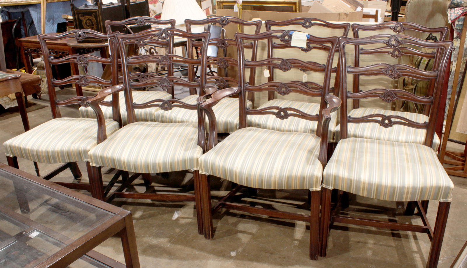 (lot of 8) Georgian style mahogany dining chairs in the (1 of 1)