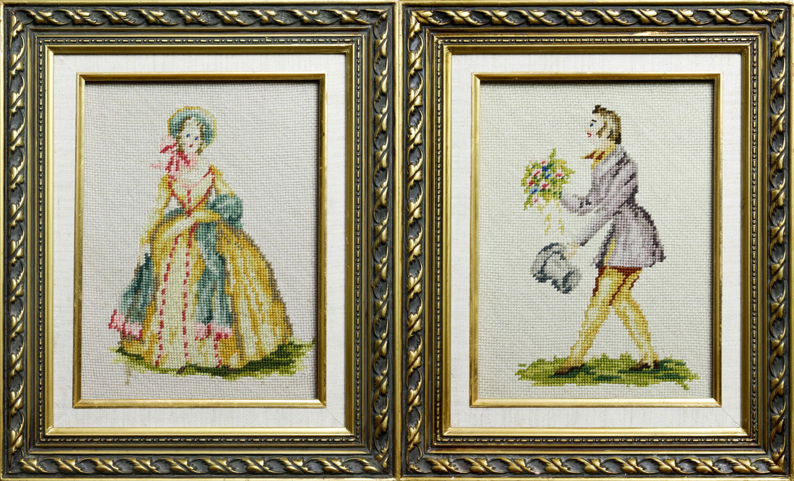 (lot of 2) Framed needlepoints (1 of 1)