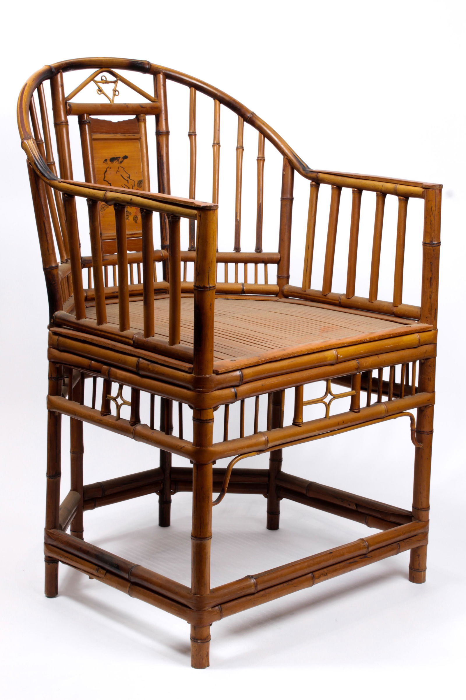 (lot of 4) Chinese bamboo arm chairs (1 of 10)