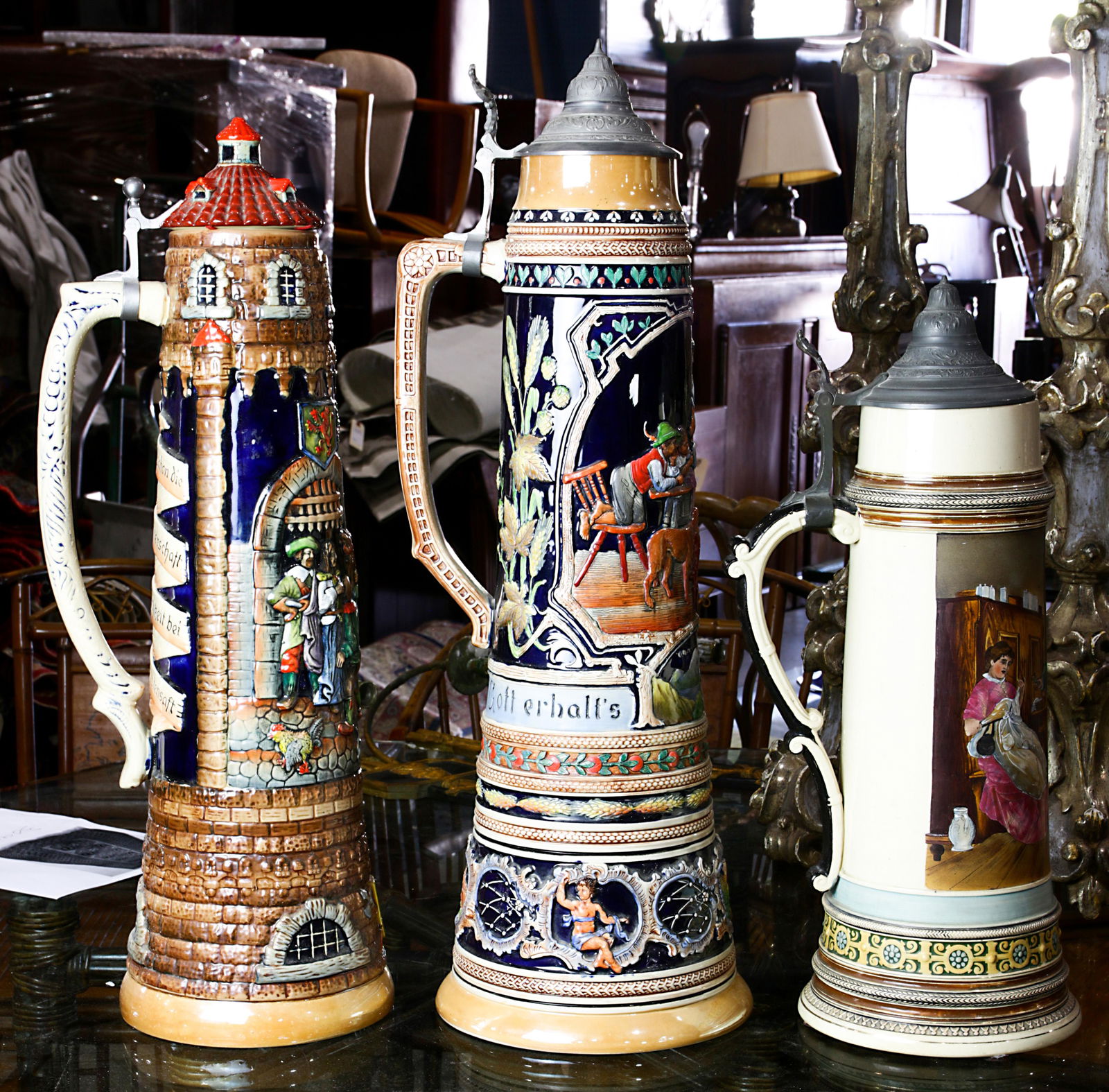 (lot of 3) German Beer stein group (1 of 1)