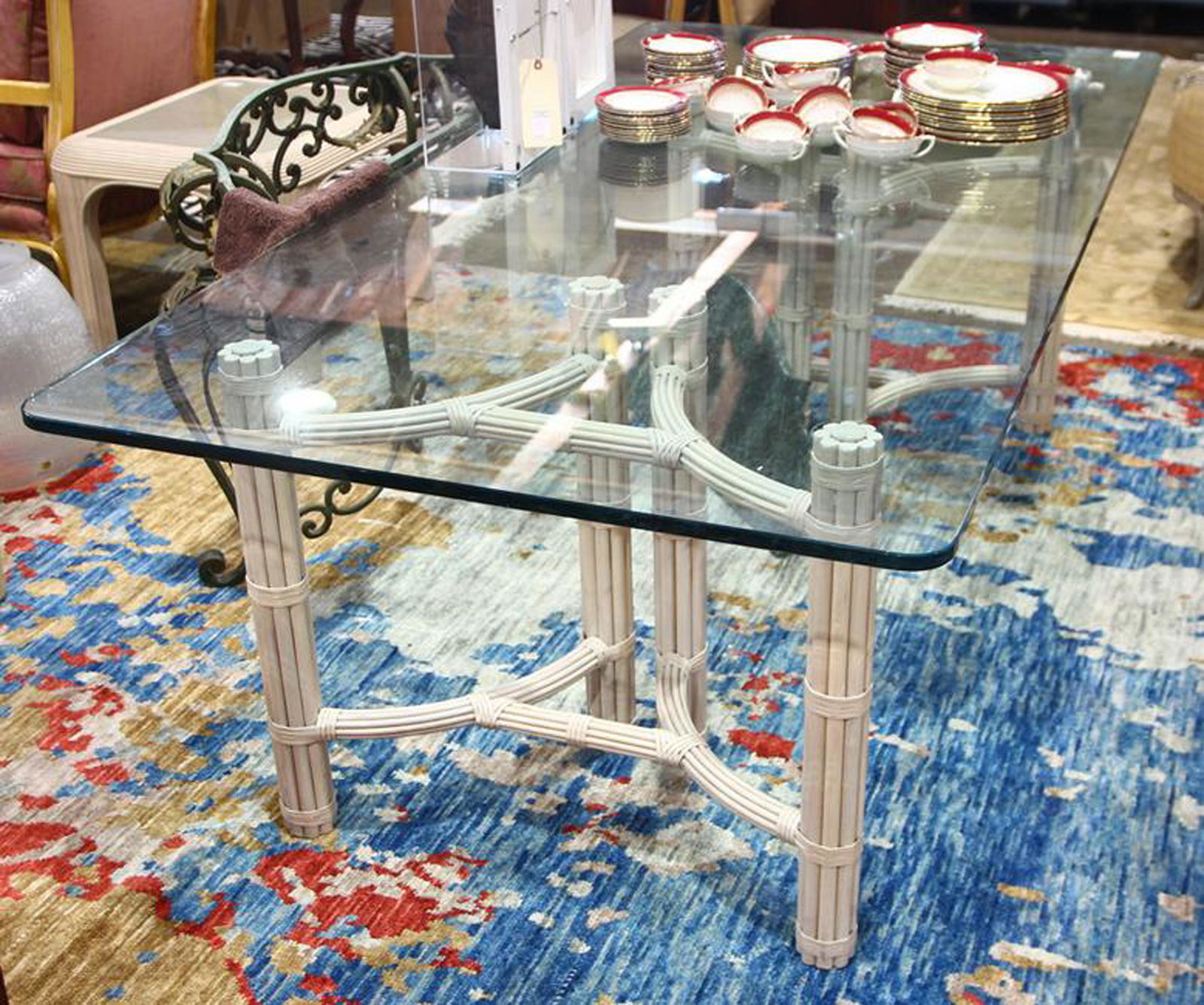 McGuire style faux bamboo dining table (1 of 1)