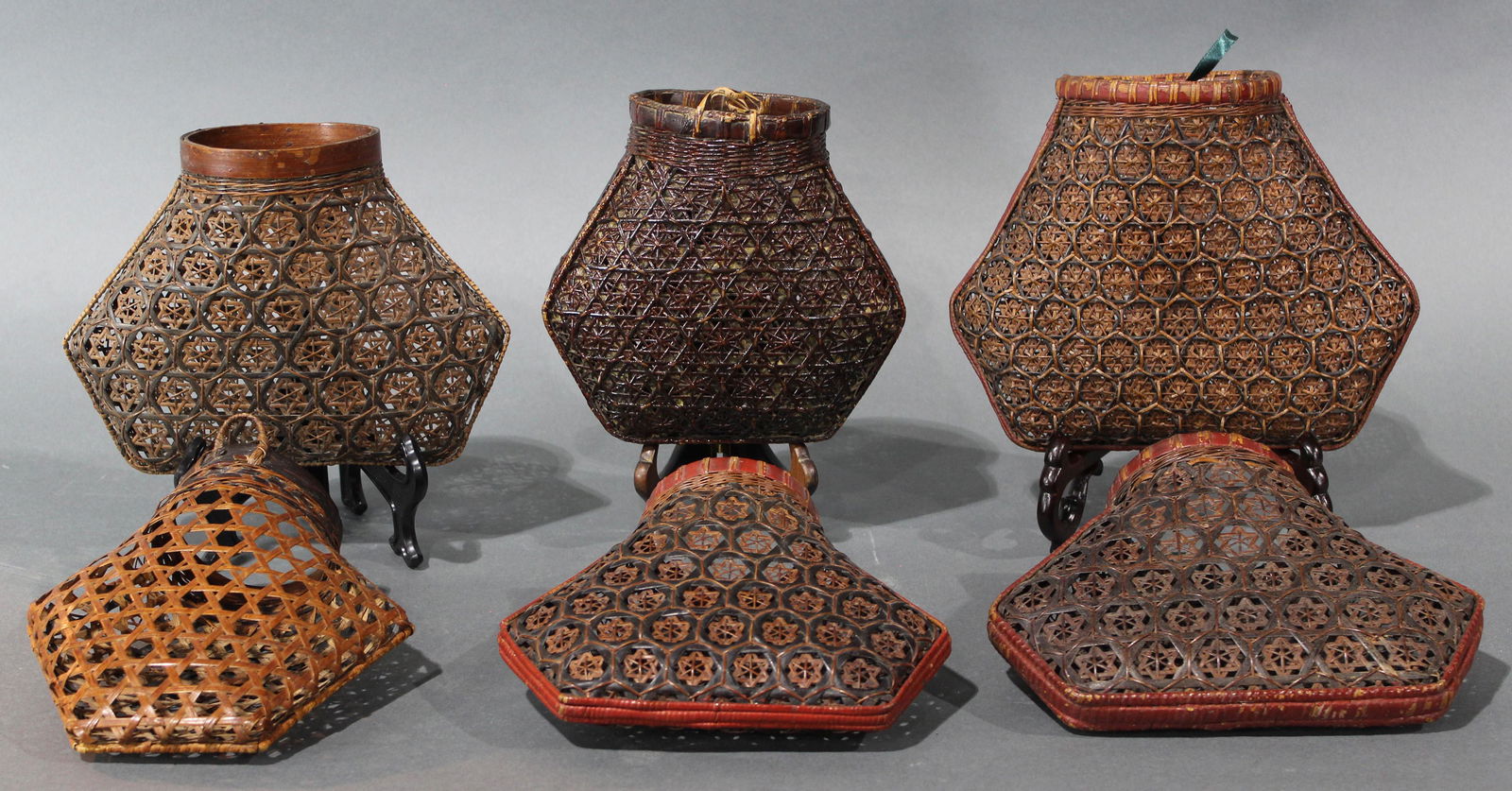 (lot of 6) Chinese miniature basket form flasks (1 of 1)