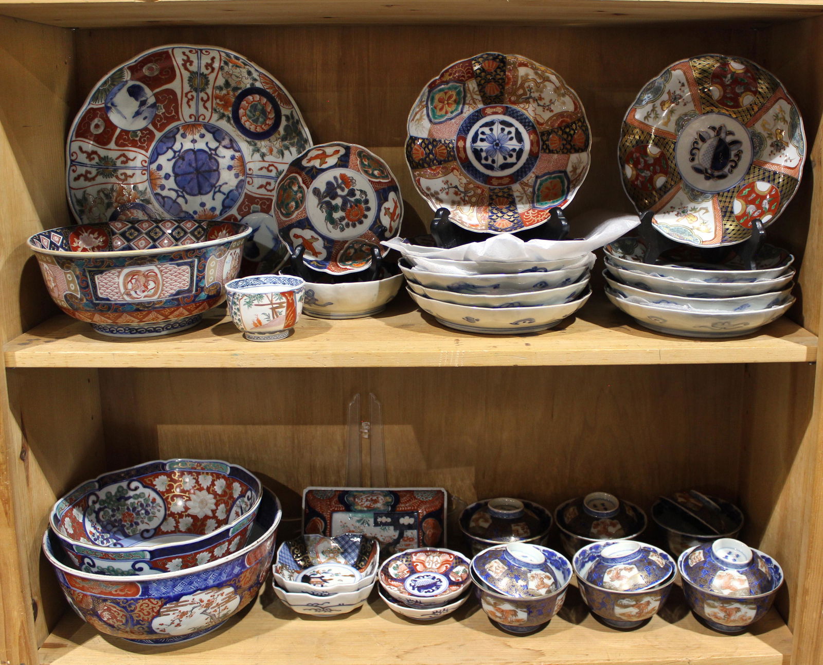 Two shelves of Imari porcelain (1 of 1)