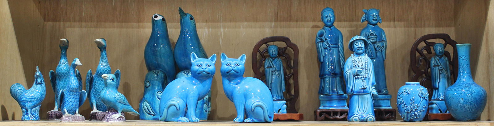 (lot of 16) Chinese turquoise figures (1 of 1)