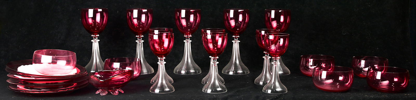 A group of Bohemian style stemware (1 of 2)