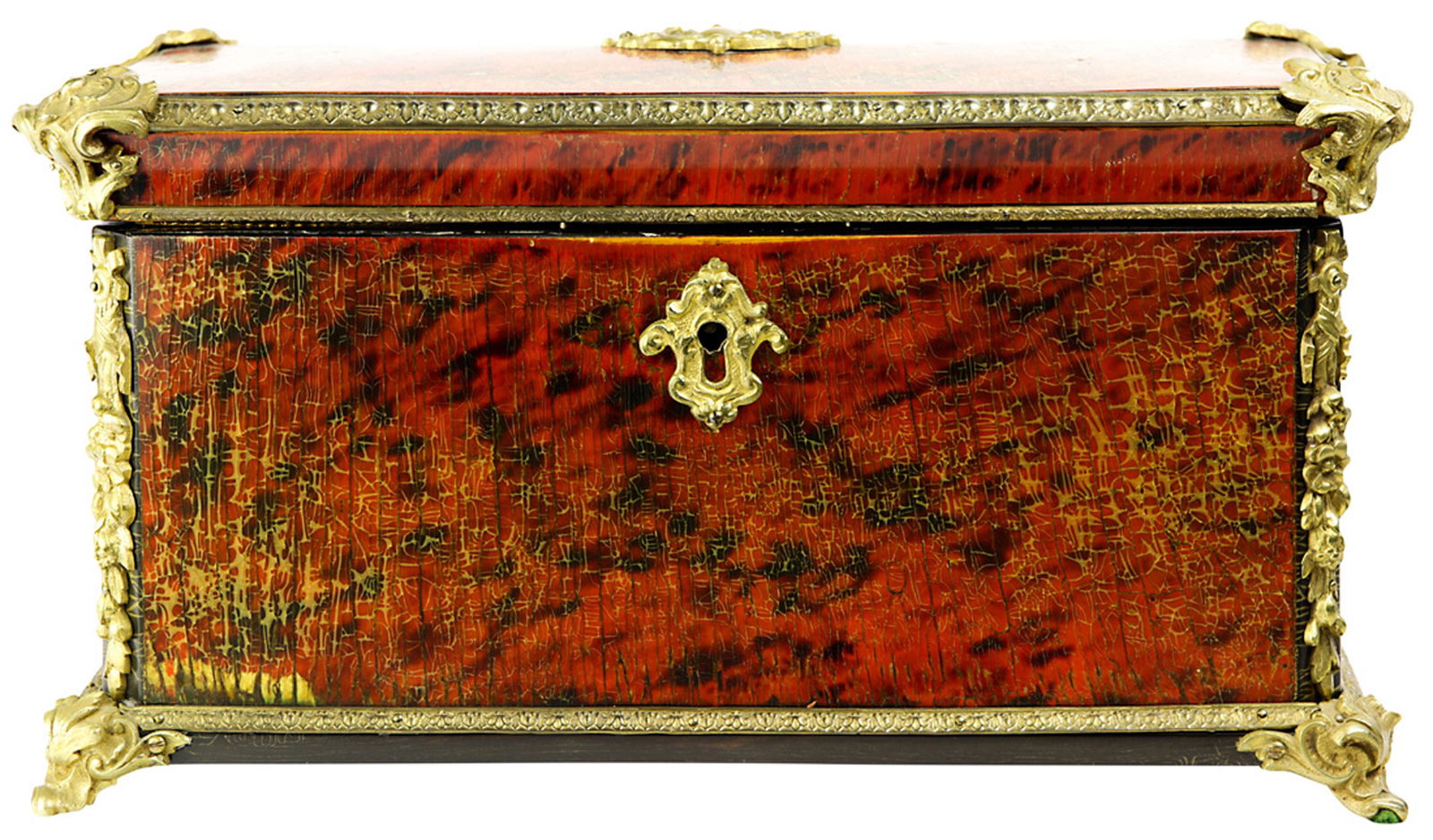 A French ormolu mounted tea caddy, 19th century (1 of 6)