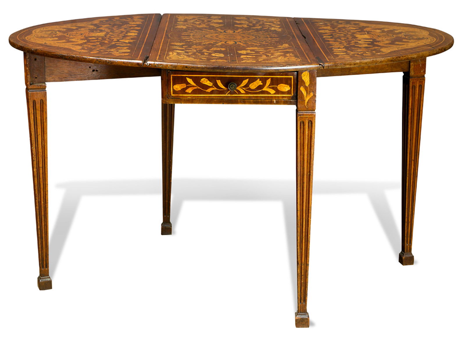 A Dutch inlaid drop leaf table, 18th century (1 of 5)