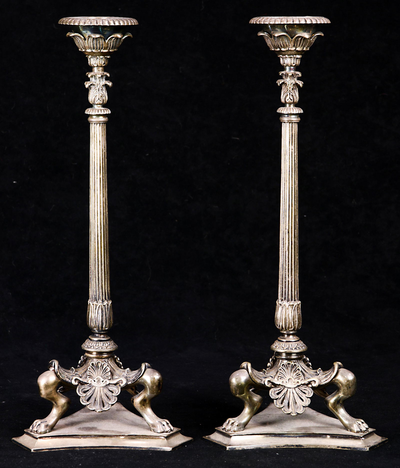 A pair Continental silver on bronze pricket sticks (1 of 1)
