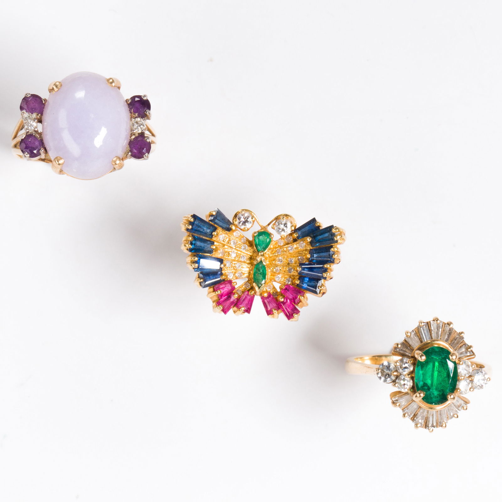 A group of gem-set gold rings (1 of 2)