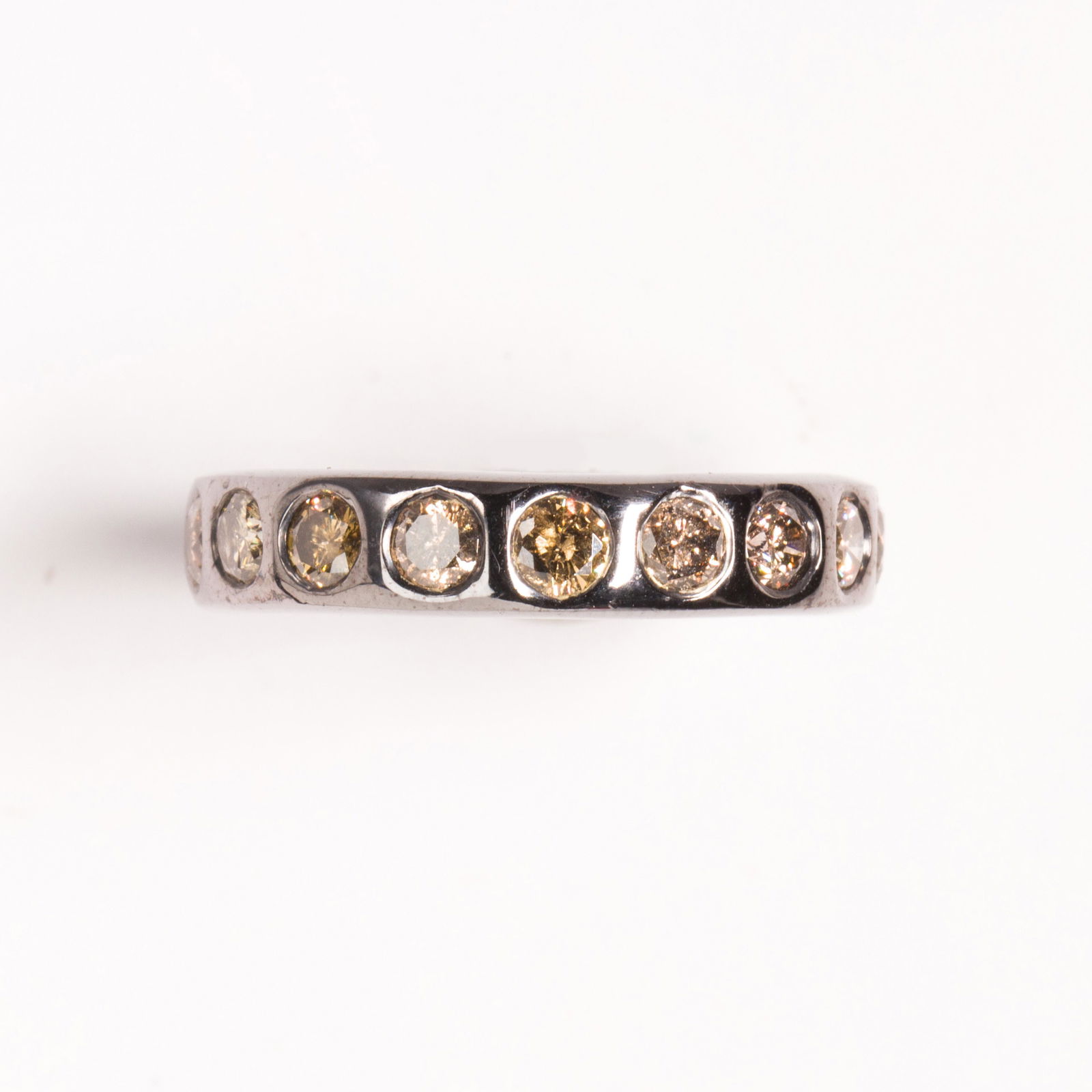 A diamond and blackened silver ring (1 of 2)