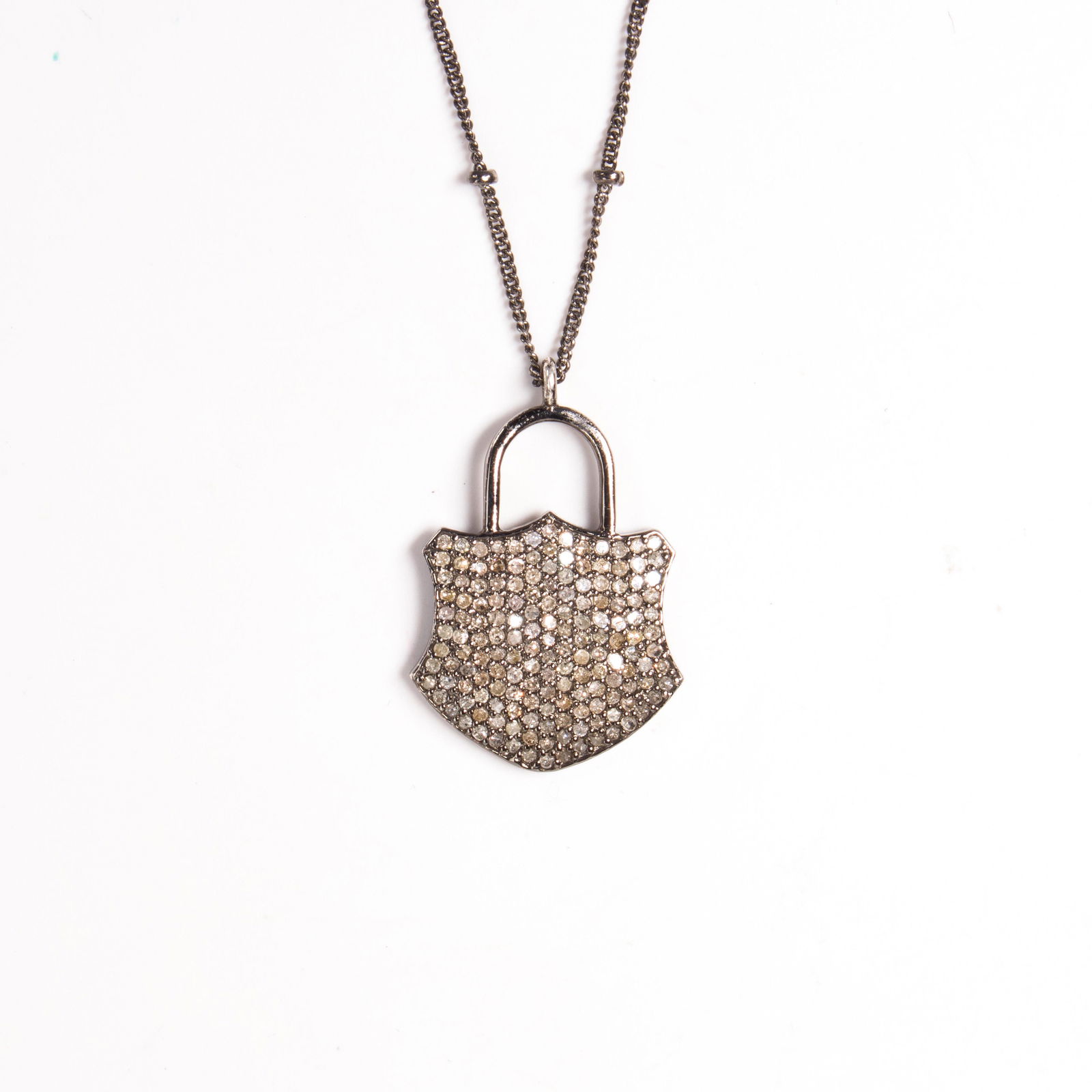 A diamond and blackened silver necklace (1 of 2)