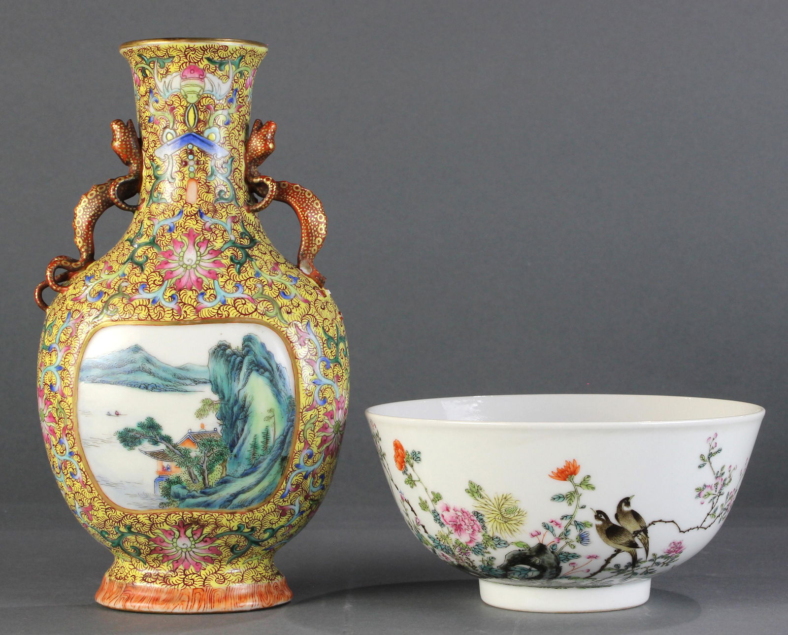 (Lot of 2) A Famille Rose 'Flower' Bowl (1 of 3)