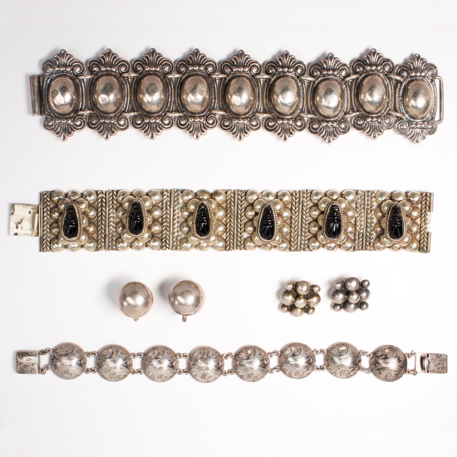 A group of silver jewelry, incl. Mexican (1 of 1)