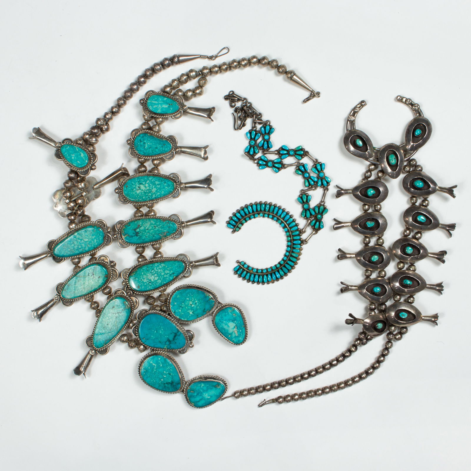 A group of turquoise and silver necklaces (1 of 1)