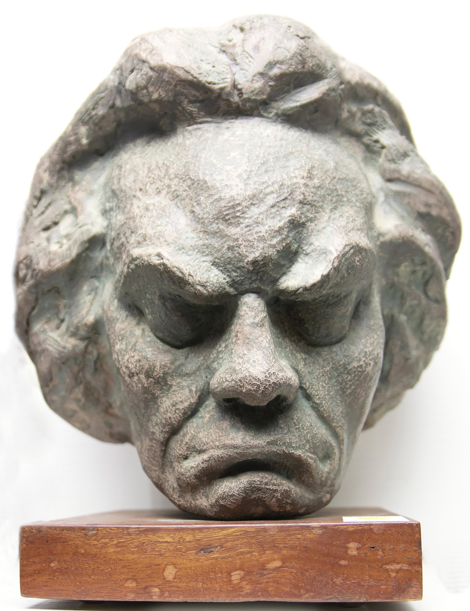 Sculpture, Yucca Salamunich: Yucca Salamunich (American, 20th century), "Beethoven," 1951, terra cotta sculpture on wooden base, signed, titled, and dedicated on side of wooden base, gallery label (Trotter Galleries, Carmel, CA) 