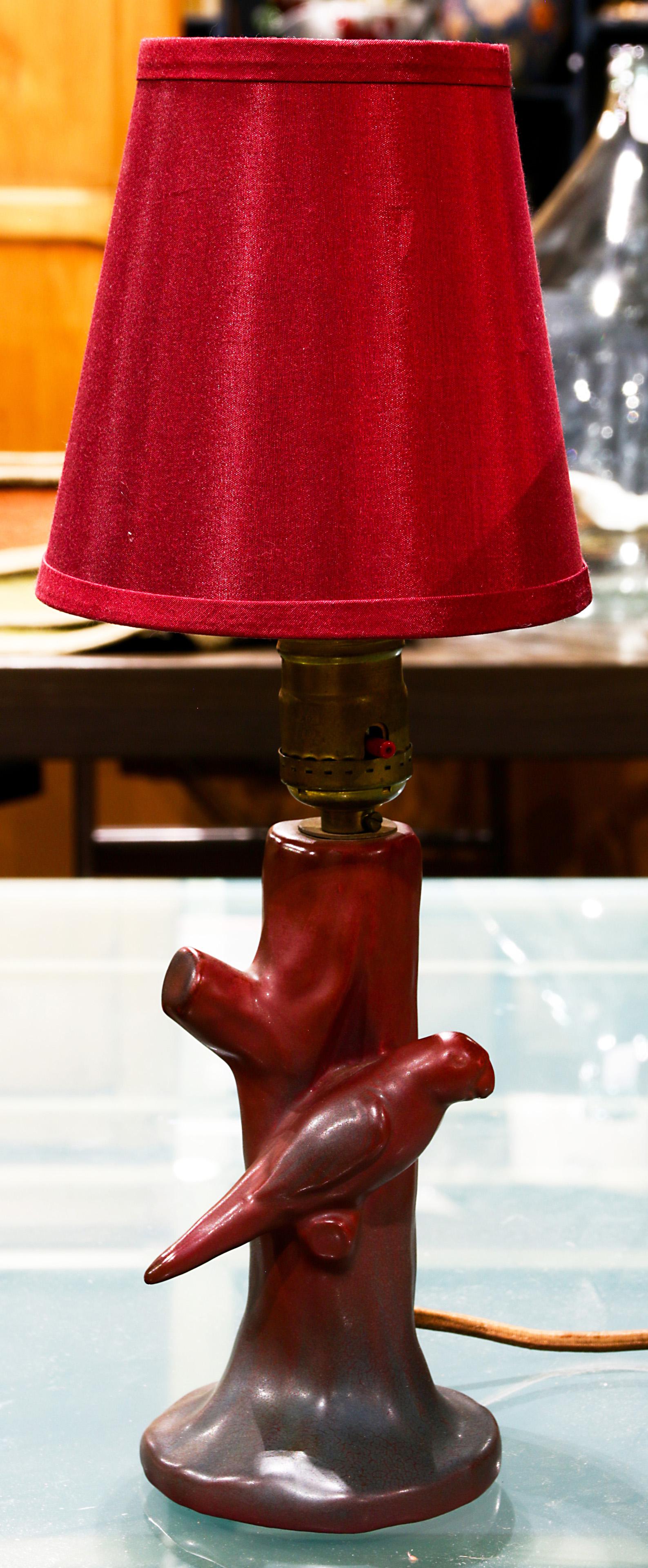 Van Briggle red ground art pottery lamp (1 of 1)