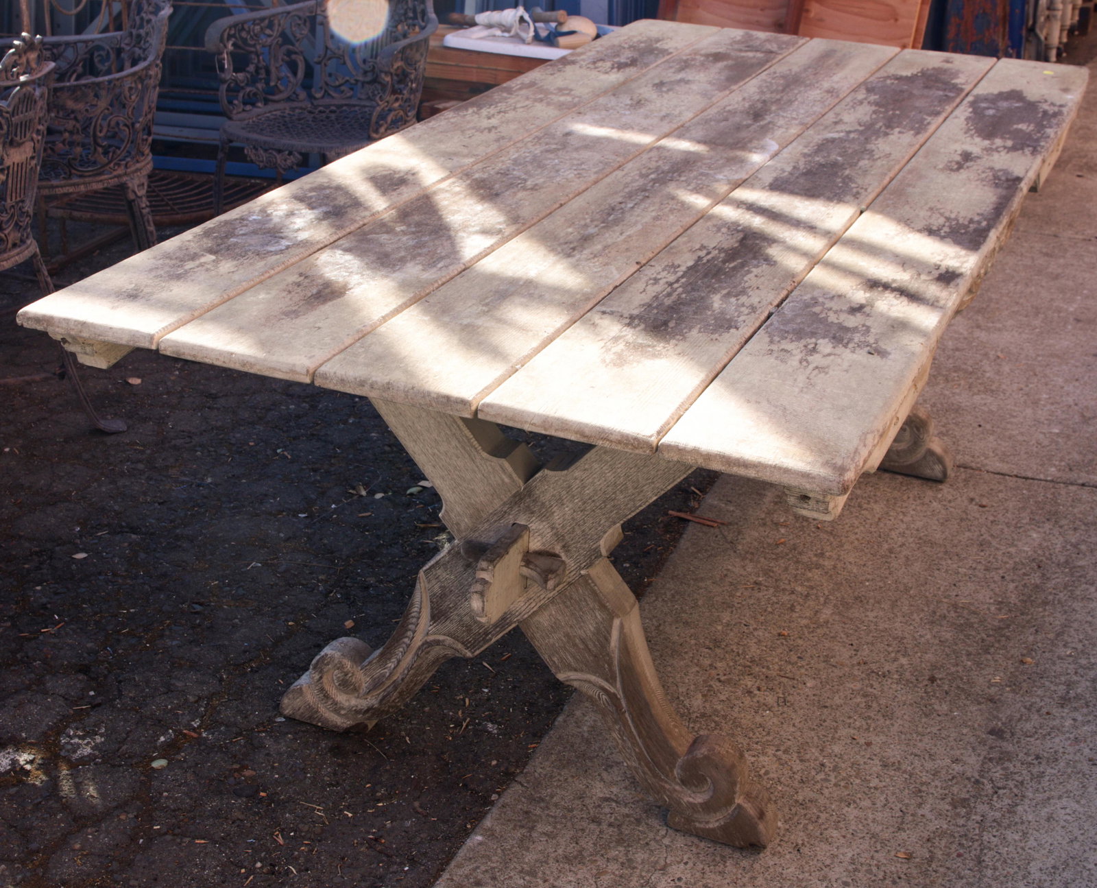 Monterey style outdoor teak dining table (1 of 1)