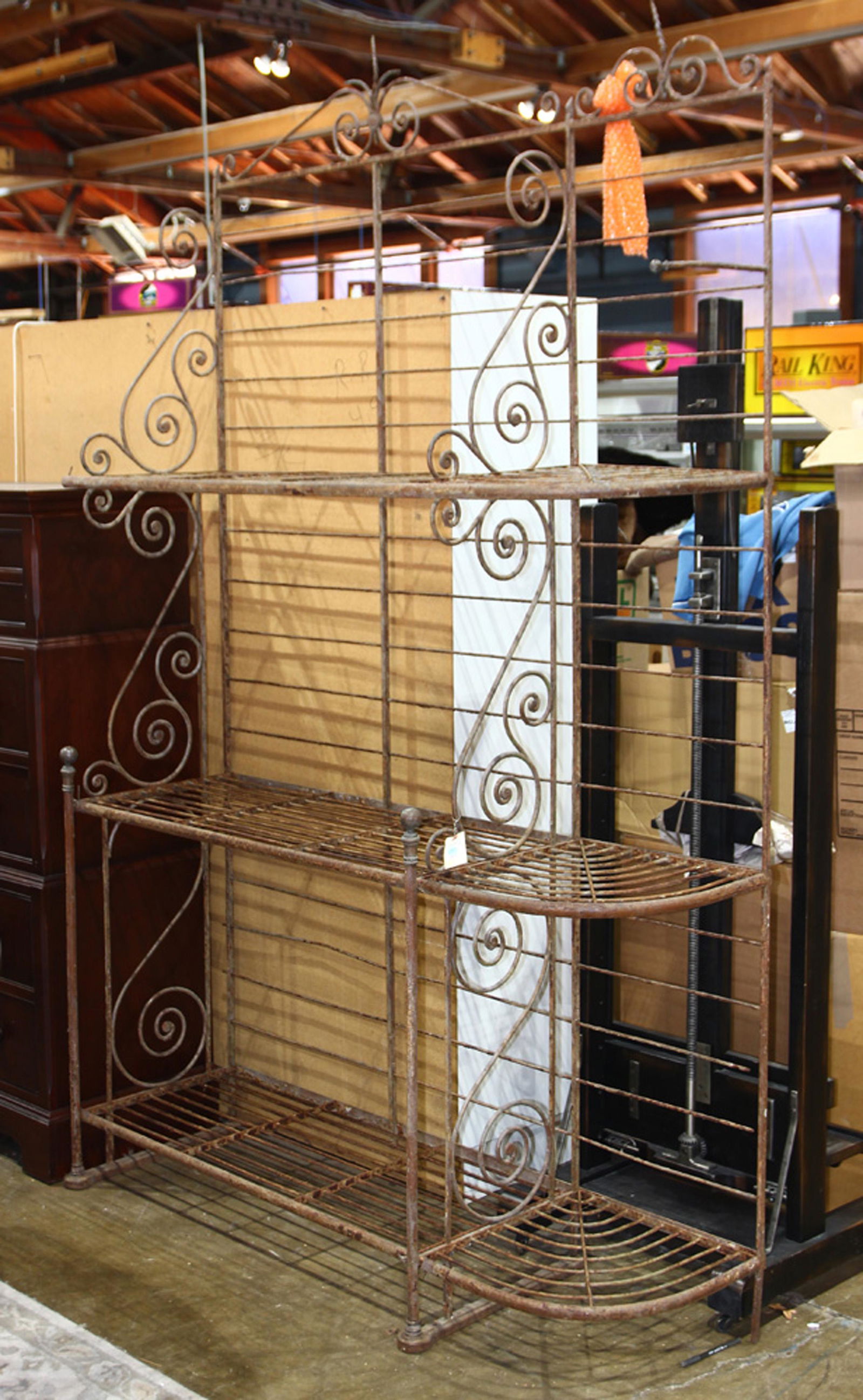 French wrought iron corner bakers rack circa 1870 (1 of 1)