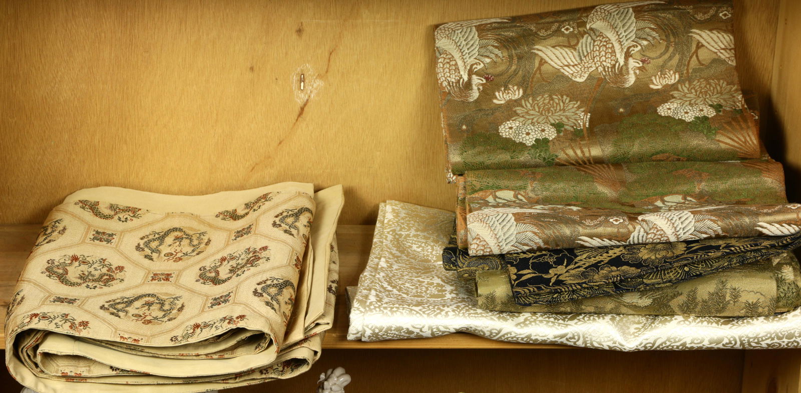 (lot of 5) Japanese silk brocade obis (1 of 1)