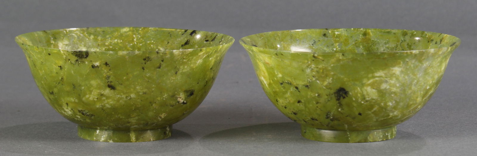 (lot of 2) Chinese mottled spinanch green serpentine (1 of 3)