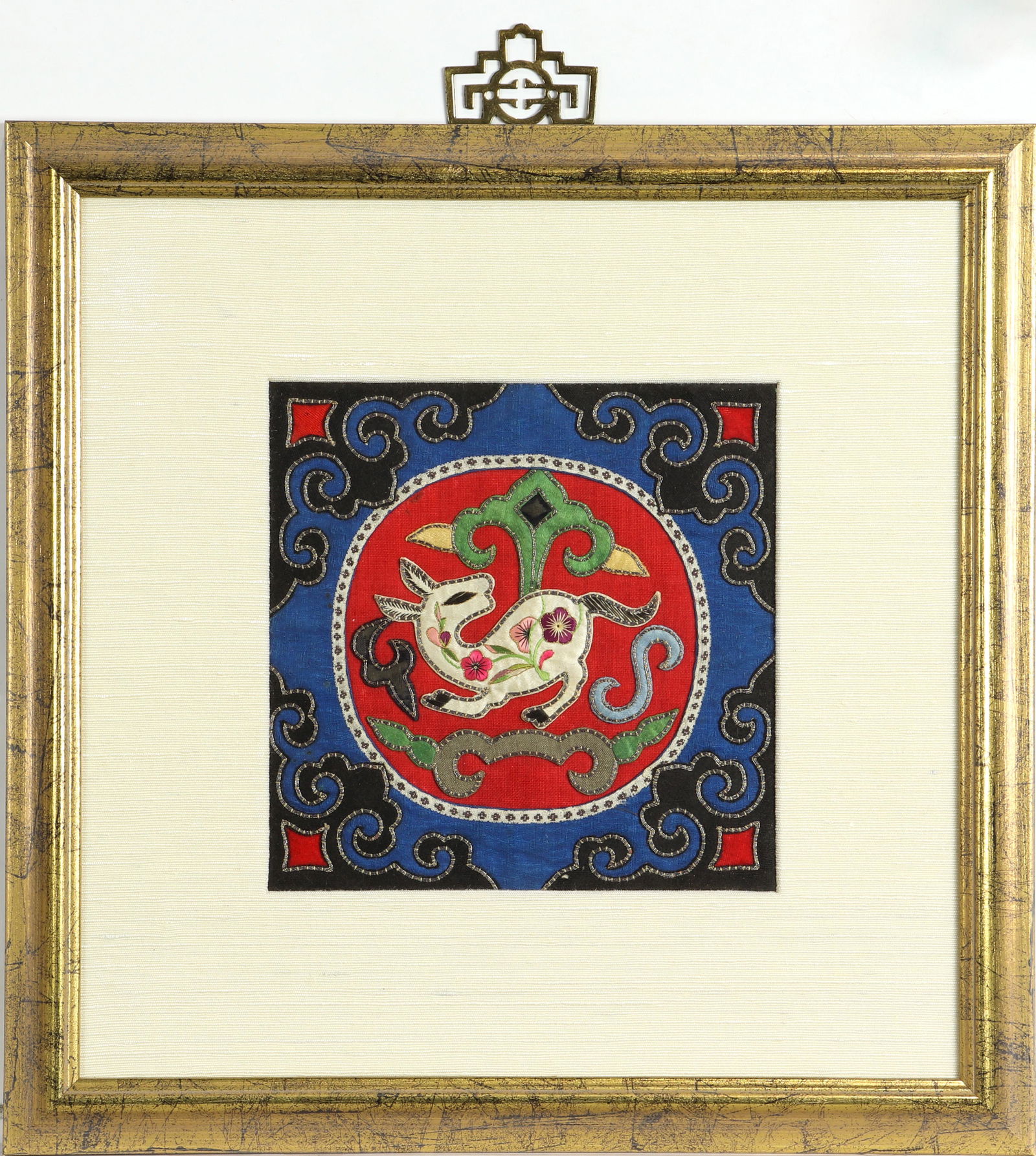 (lot of 4) Chinese silk embroidered panels (1 of 4)