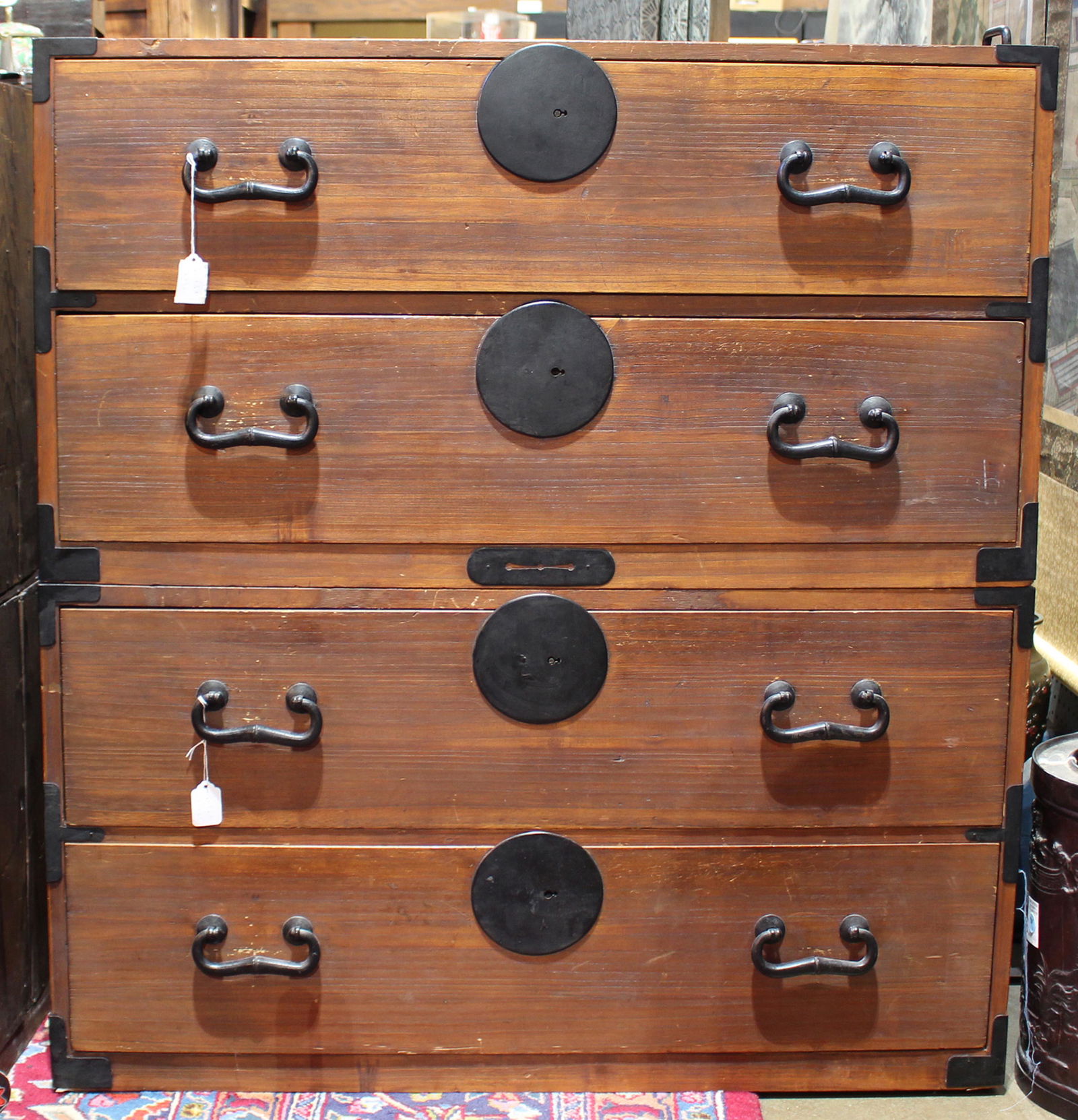 Japanese elm two stacking case tansu (1 of 4)