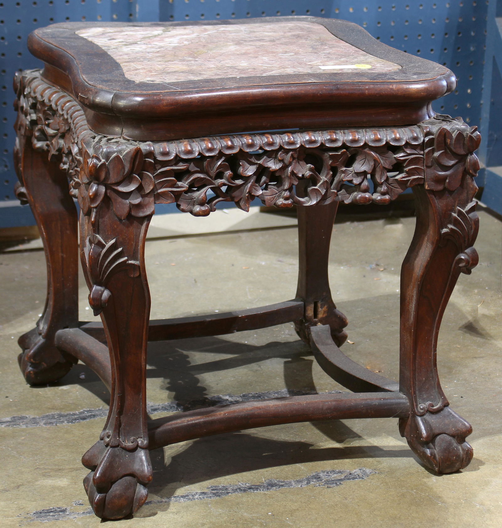 Chinese marble top occasional table (1 of 2)