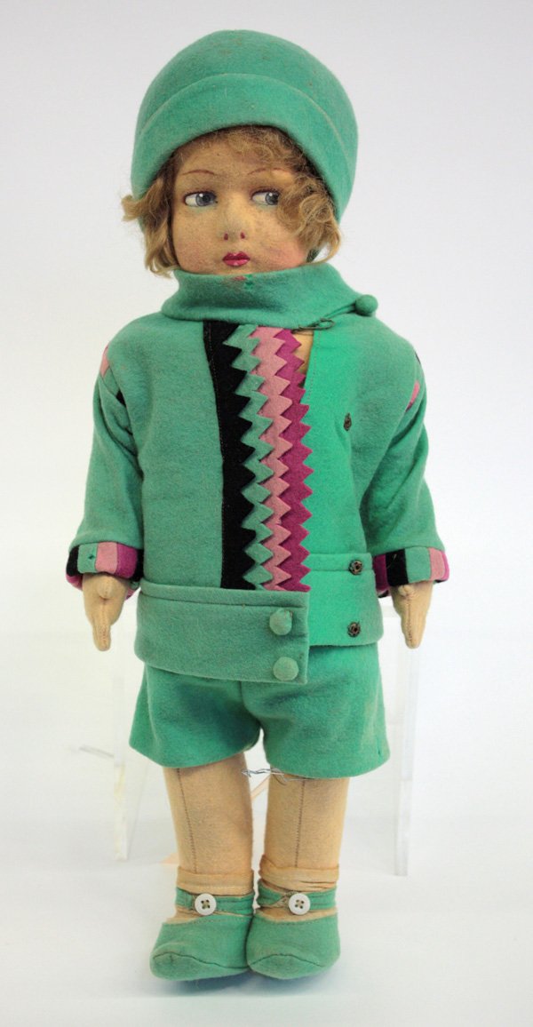 Italian Lenci felt doll,: Italian Lenci felt doll, circa 1930, 16''h