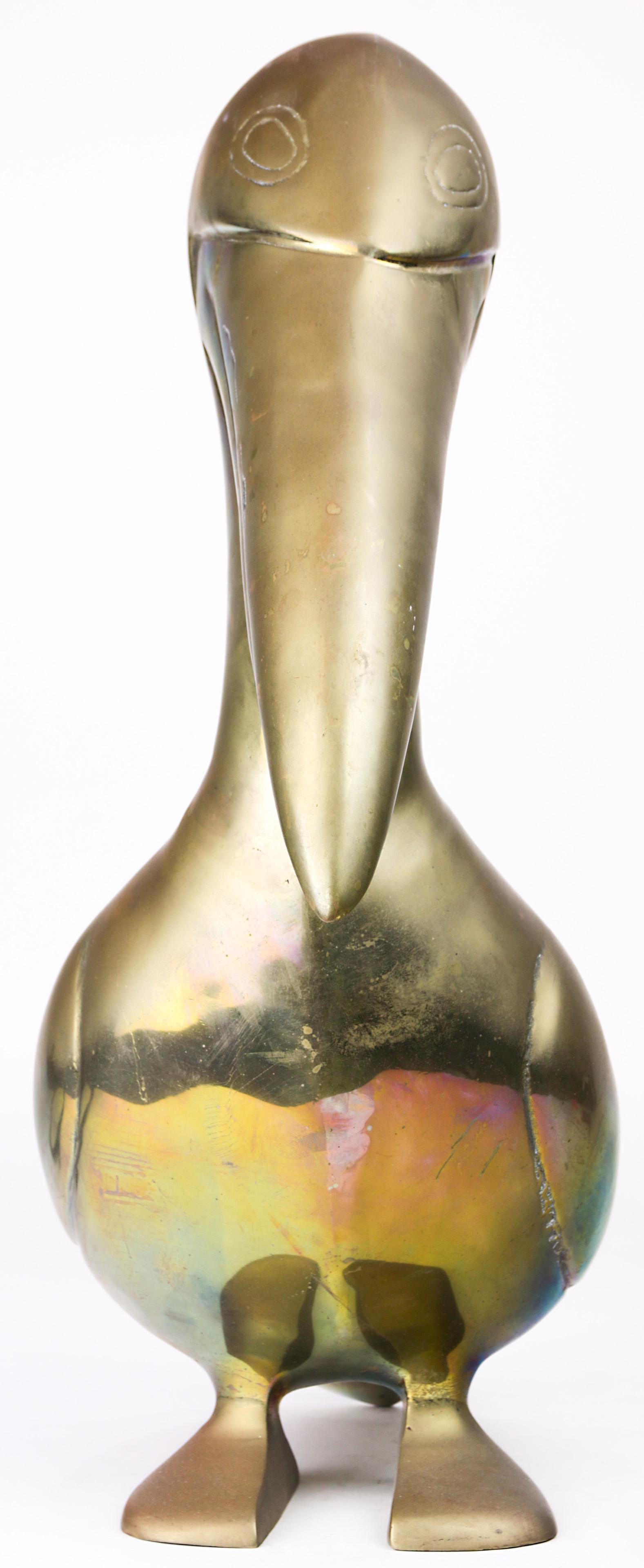 A brass bird form sculpture circa 1970 (1 of 5)