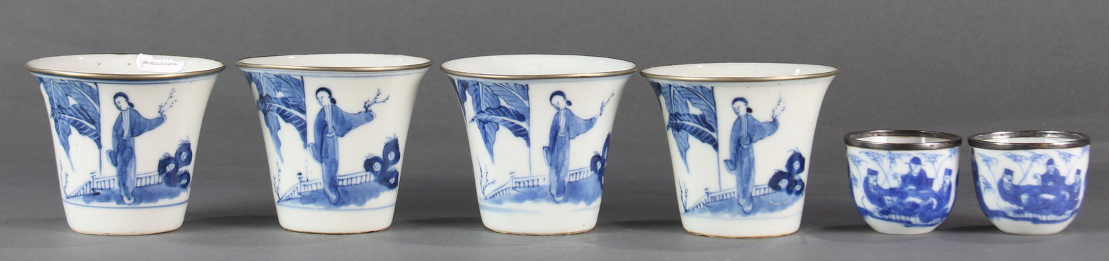 A (lot of 6) Chinese blue and white cups (1 of 7)