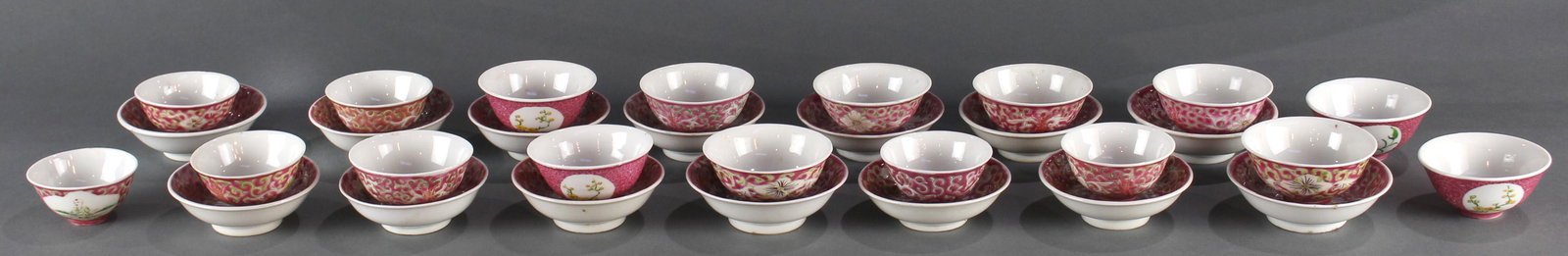 (Lot of 14) A Group of Famille Rose Sgraffiato (1 of 3)