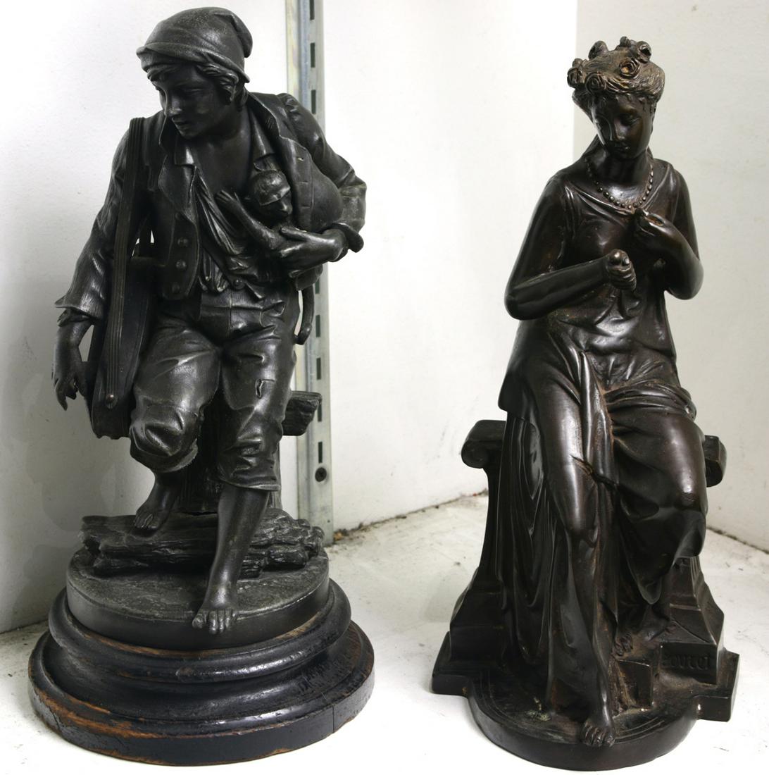 (lot of 2) Patinated figural sculptures (1 of 1)