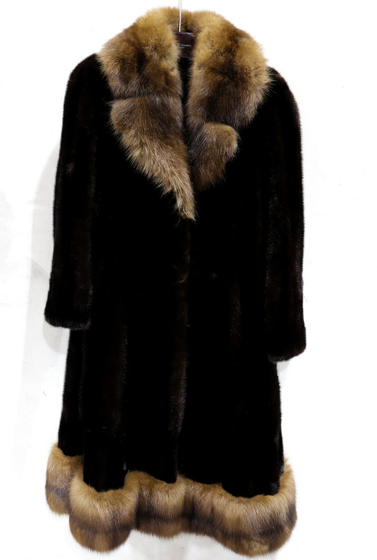 A Carillon mink coat with sable collar and cuffs (1 of 1)