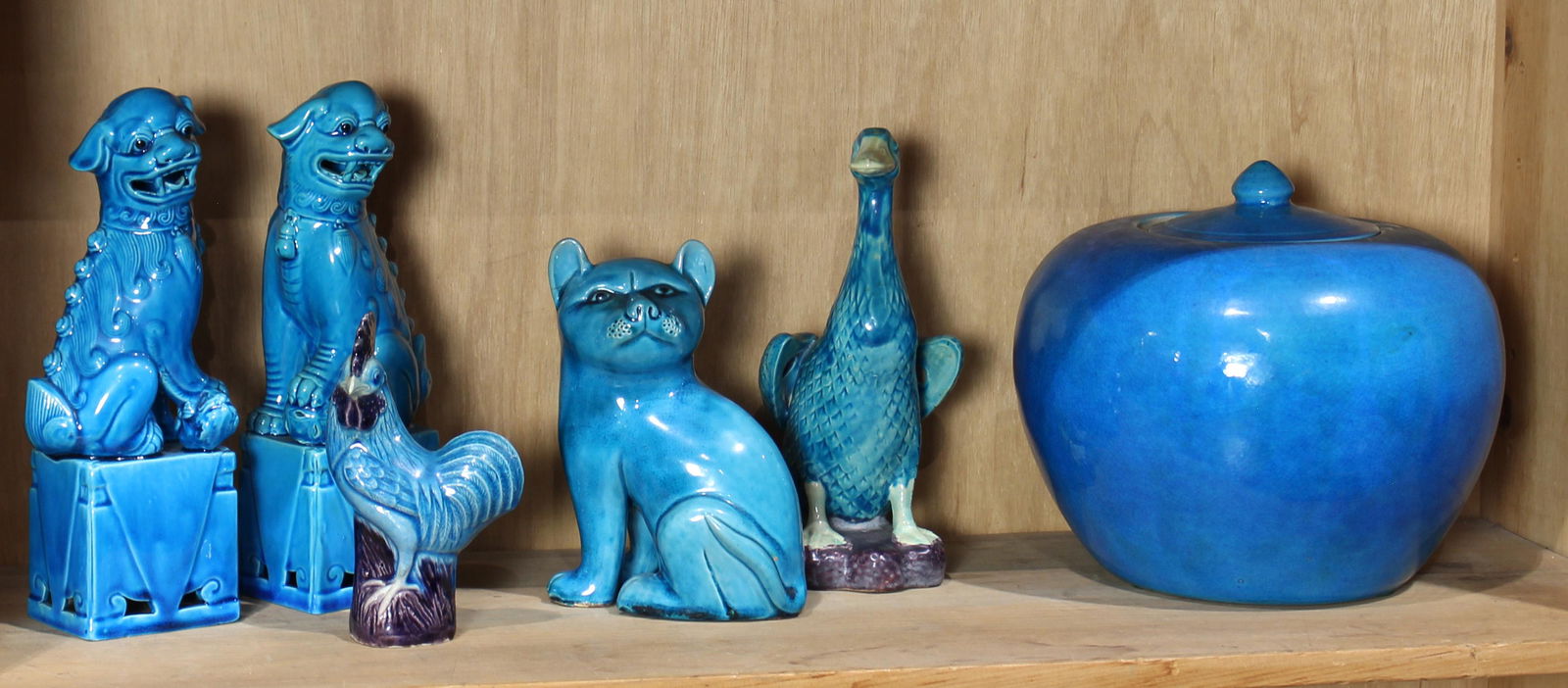 (lot of 6) Chinese turquoise glazed ceramics (1 of 1)