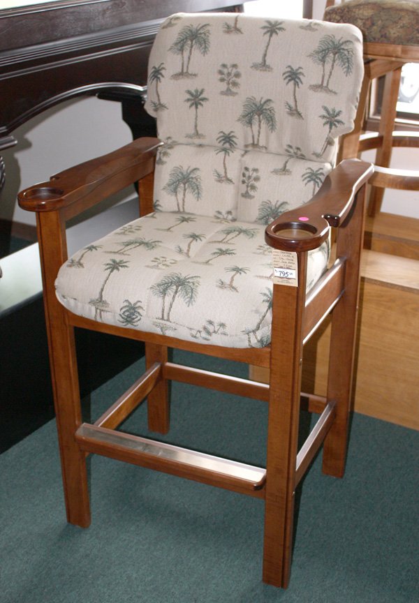 armchair bar stool with upholstered seat