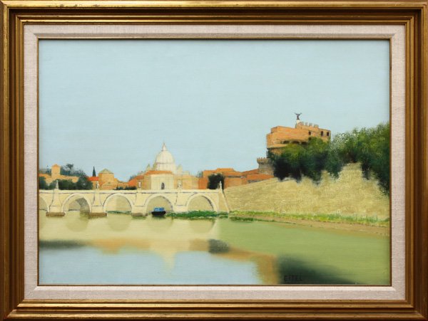 painting, Jacques Eitel, La Chateau Stange: Framed oil on canvas ''La Chateau Stange'' by Jacques Eitel, (French, b.1926), signed lower right, overall: 32.75''h x 43.5''w