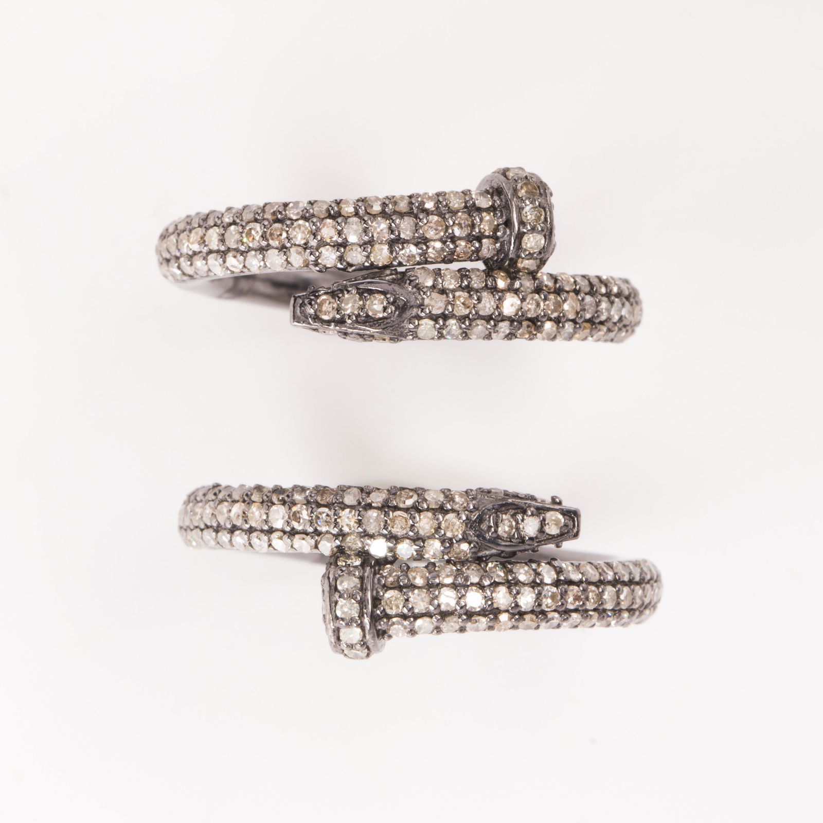 A pair of diamond and sterling silver rings (1 of 1)