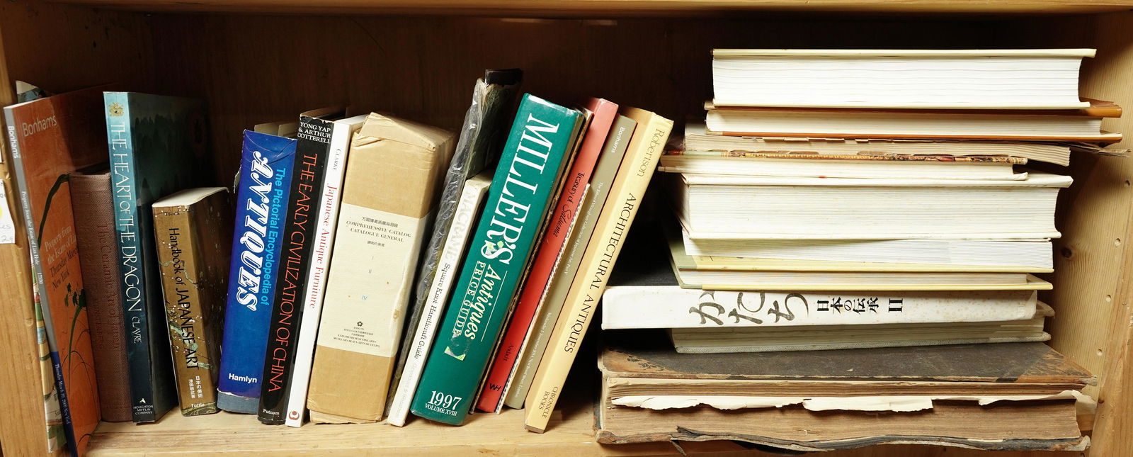 A shelf of antique and Asian Art books (1 of 1)