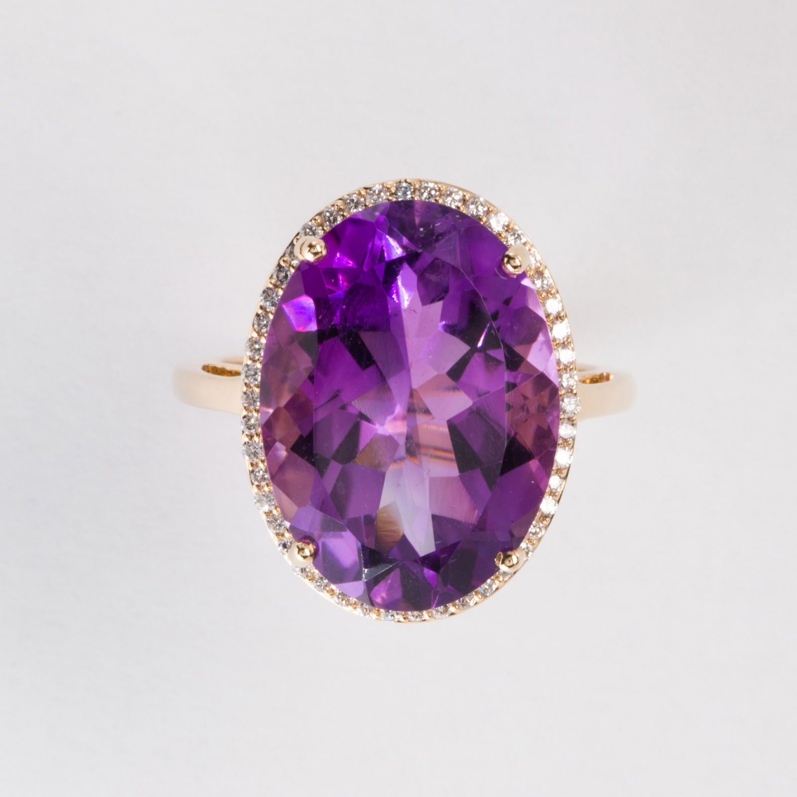 An amethyst and fourteen karat gold ring (1 of 1)