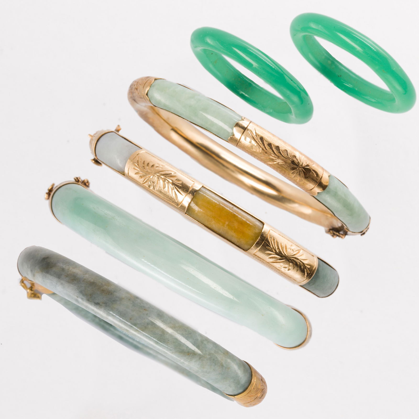 A group of jade or glass bangle bracelets (1 of 1)