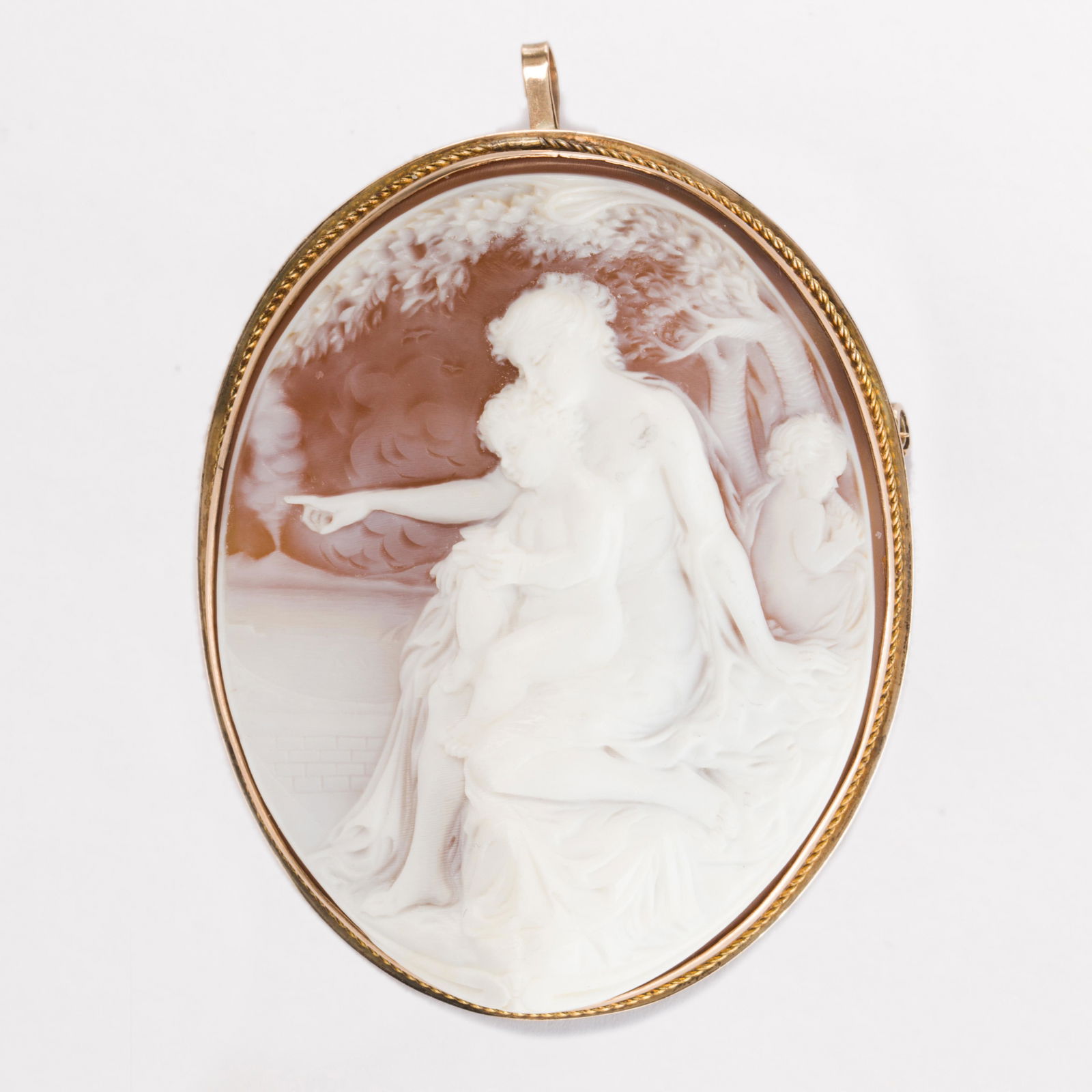 A group of carved shell cameo brooches (1 of 2)